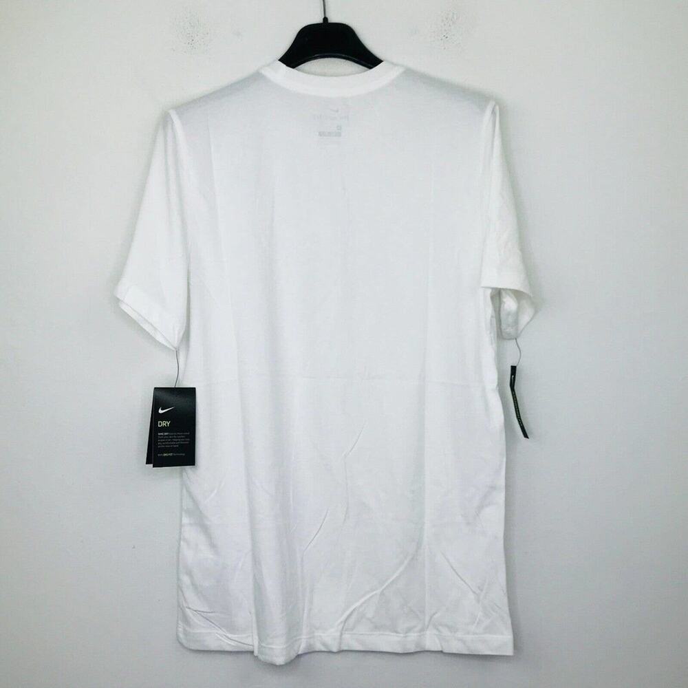 Nike Mens XXL T-Shirt White Dri-Fit Standard Logo Short Sleeve Crew NWT BD24 - Picture 4 of 4